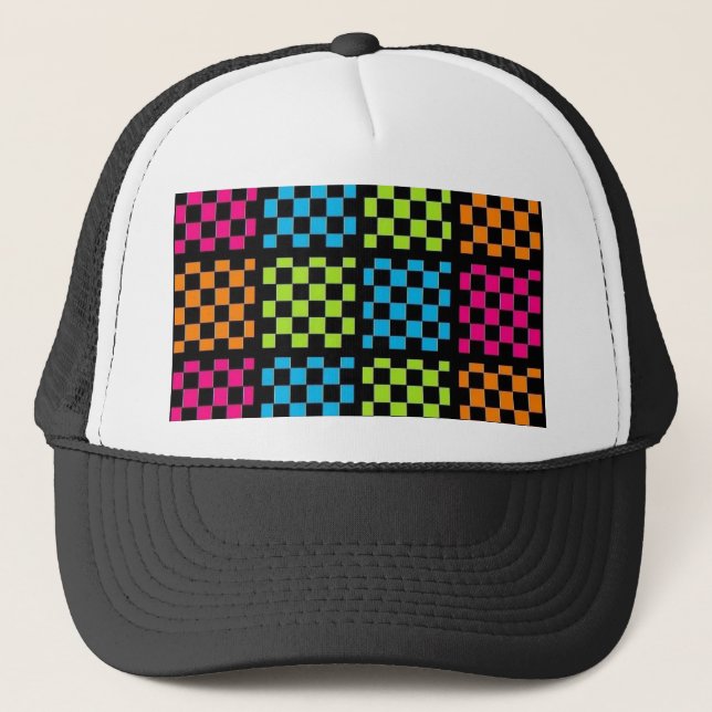 Boné Chapéu Checkered da seqüência (Frente)