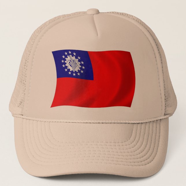 Boné Chapéu com a Bandeira da Birmânia (Frente)