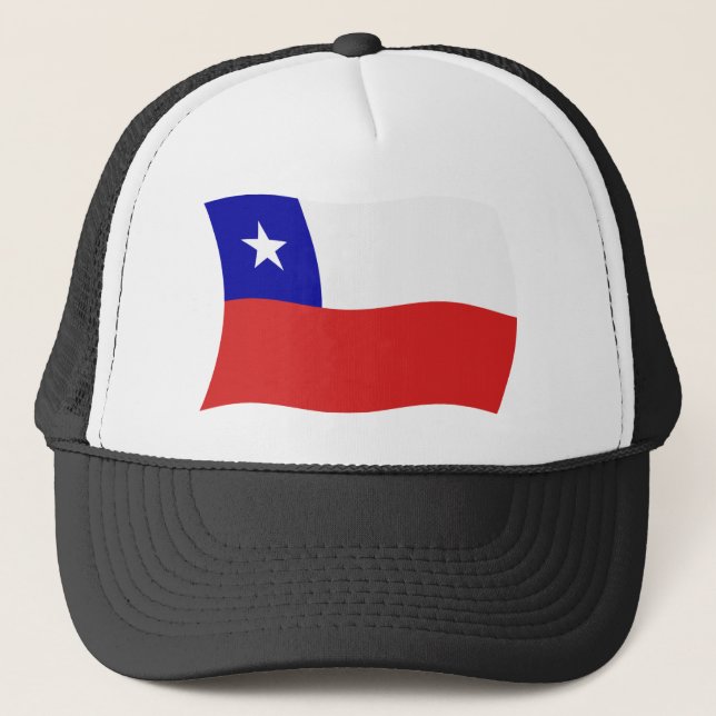 Boné Chapéu com a Bandeira do Chile (Frente)