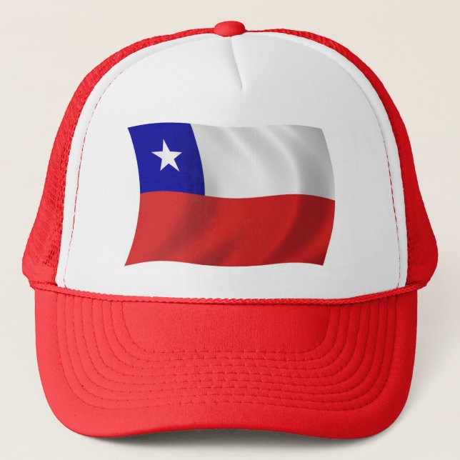 Boné Chapéu com a Bandeira do Chile (Frente)