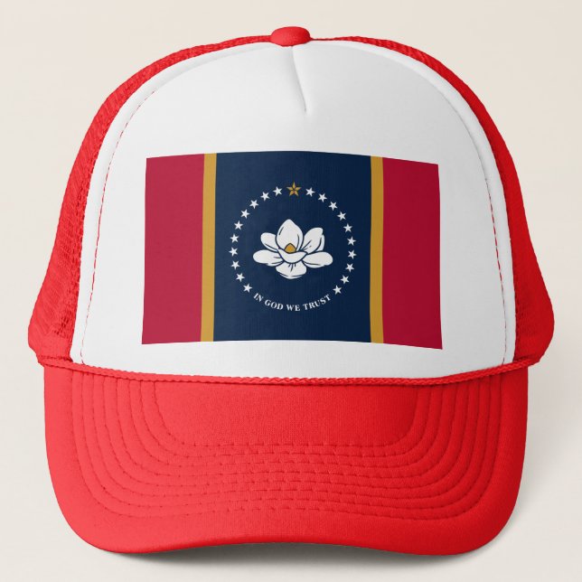 Boné Chapéu com a Bandeira do Mississippi, EUA (Frente)