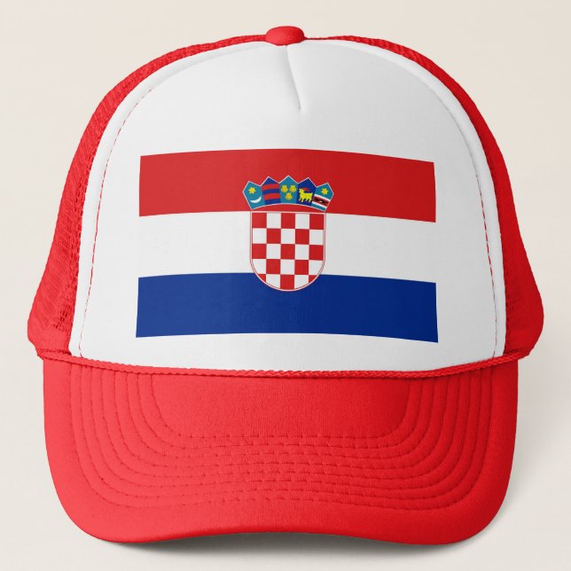 Boné Chapéu com Bandeira da Croácia (Frente)