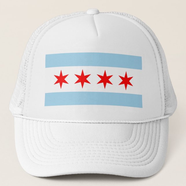 Boné Chapéu com Bandeira de Chicago, Estado do Illinois (Frente)