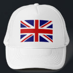 Boné Chapéu com bandeira de jack de união britânica<br><div class="desc">Chapéu com a bandeira do sindicato britânico. Ideia de presente mais barata para eventos nacionais. Cor vermelha inglesa, branca e azul.</div>