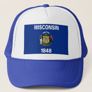 Boné Chapéu com Bandeira do Estado de Wisconsin - EUA