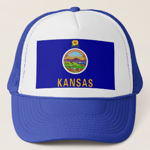 Boné Chapéu com Bandeira do Estado do Kansas - EUA