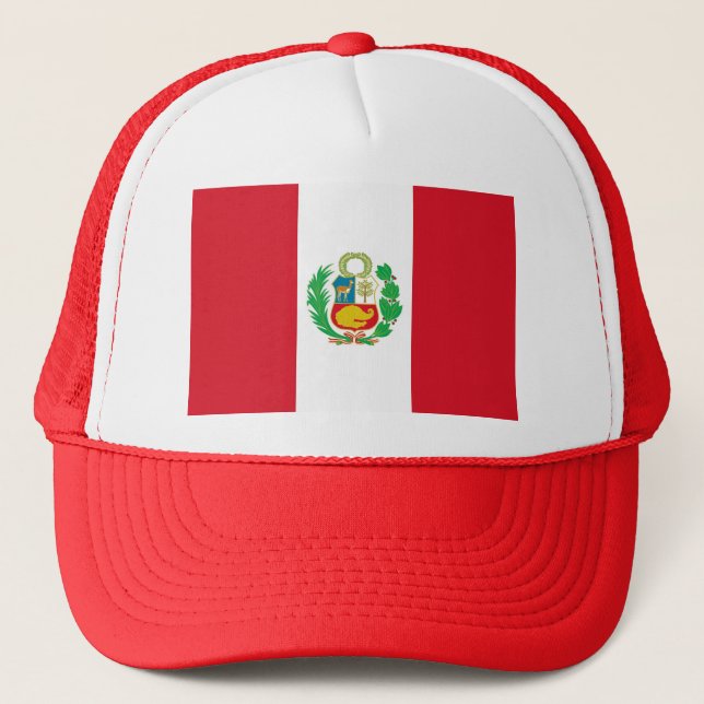 Boné Chapéu com Bandeira do Peru (Frente)