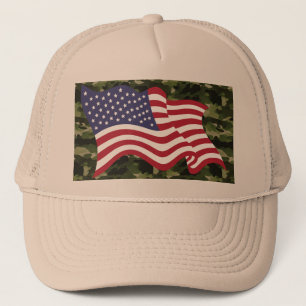Boné Chapéu com Camuflagem da Bandeira dos EUA para Uso