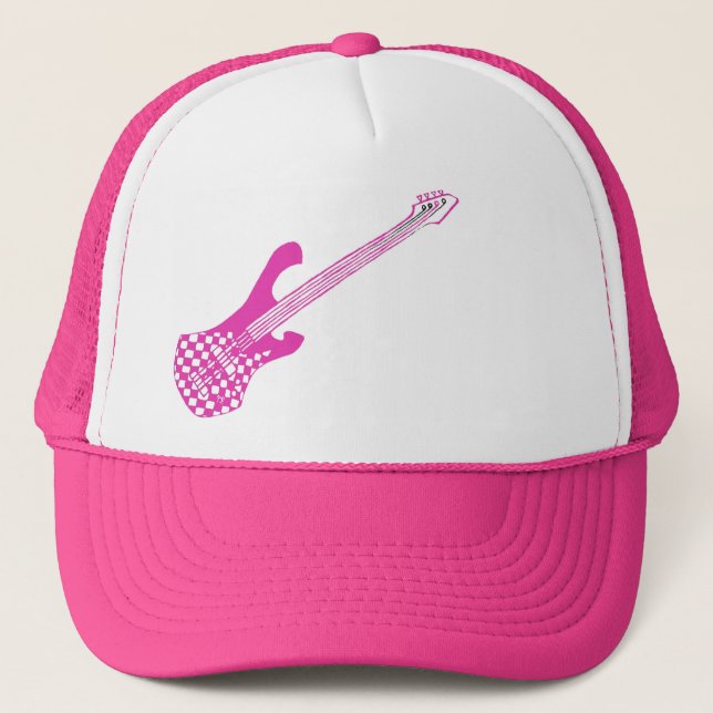 Boné Chapéu-Cor-de-rosa baixo Checkered (Frente)