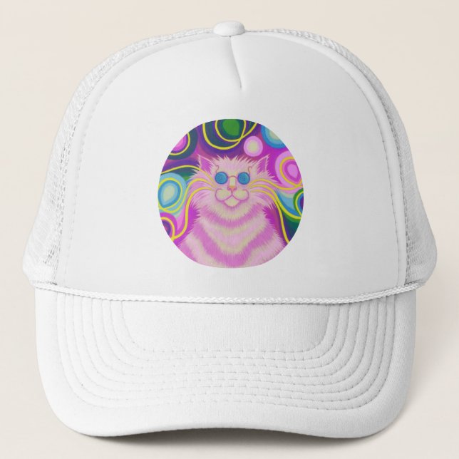 Boné Chapéu cor-de-rosa delic-gato-rosa (Frente)