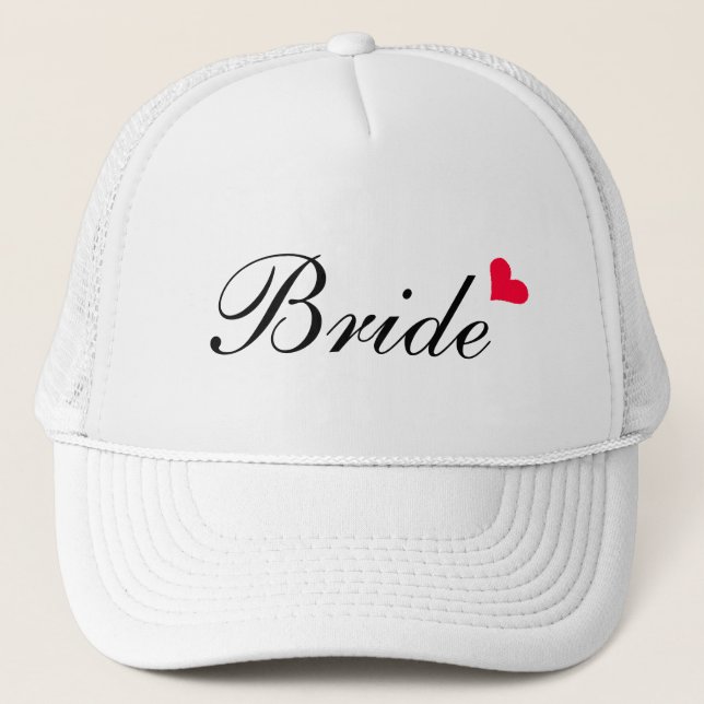 Boné Chapéu customizável branco da noiva do coração (Frente)