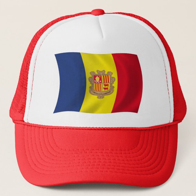 Boné Chapéu da Bandeira de Andorra (Frente)