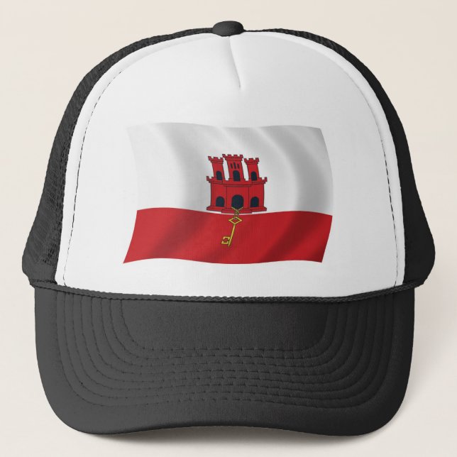 Boné Chapéu da Bandeira de Gibraltar (Frente)