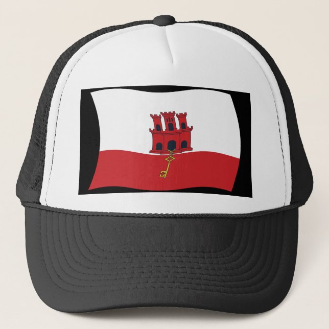 Boné Chapéu da Bandeira de Gibraltar (Frente)