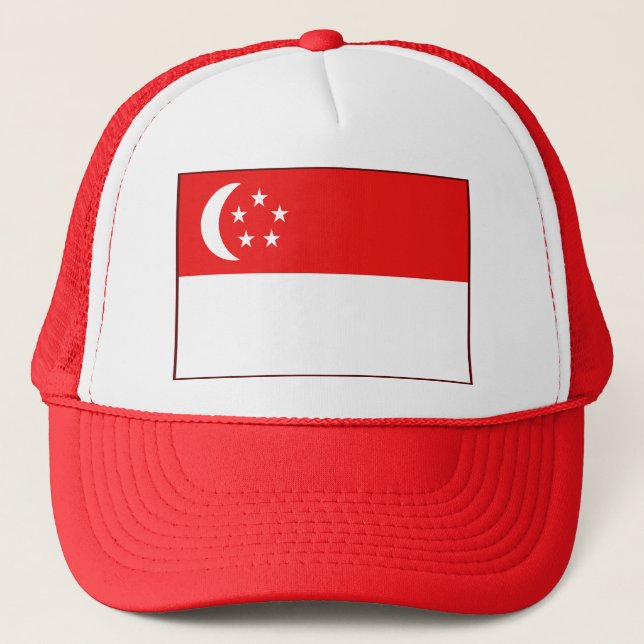 Boné Chapéu da bandeira de Singapore (Frente)