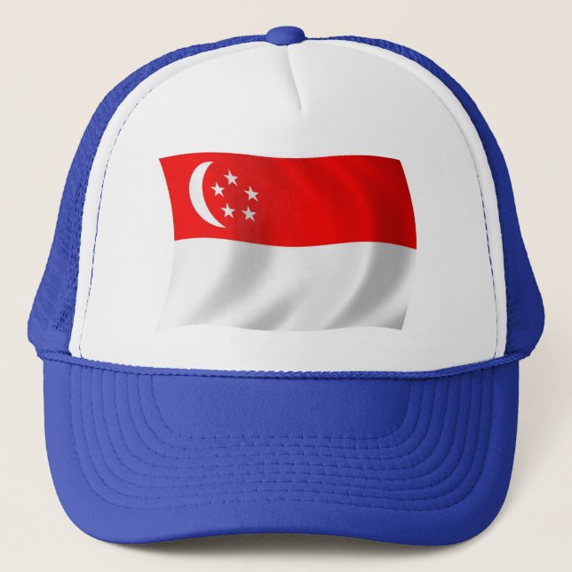 Boné Chapéu da Bandeira de Singapura (Frente)