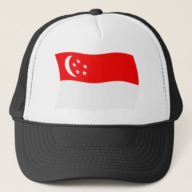 Boné Chapéu da Bandeira de Singapura (Frente)