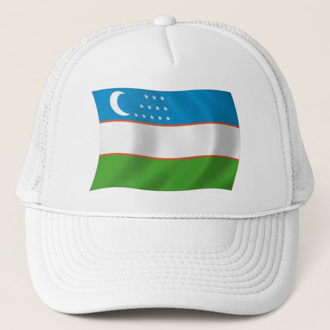 Boné Chapéu da Bandeira do Uzbequistão (Frente)