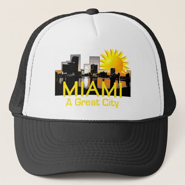 Boné Chapéu da cidade de MIAMI grande (Frente)