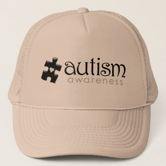 Boné Chapéu da consciência do autismo - preto em Tan