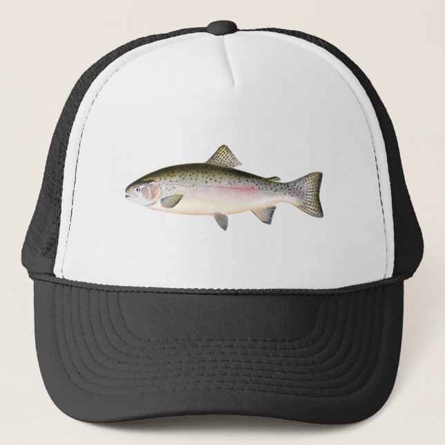 Boné Chapéu da pesca - peixe da truta de arco-íris (Frente)