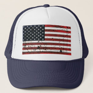 Boné Chapéu da pintura do grunge da bandeira americana