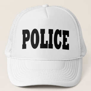 Boné Chapéu da polícia - texto preto