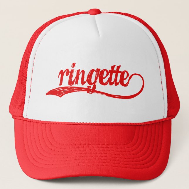 Boné Chapéu de basebol Cursive vermelho de Ringette (Frente)