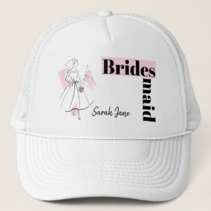 Boné Chapéu de Bridesmaid do Grupo Rosa de Moda
