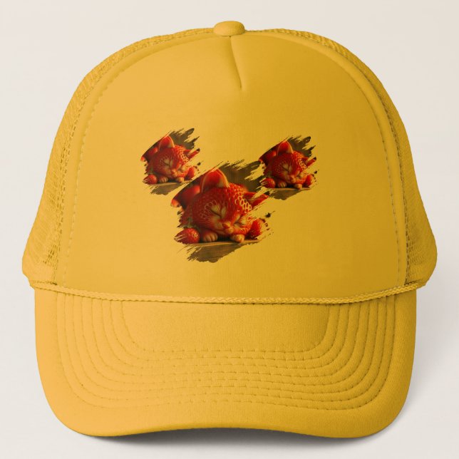 Boné Chapéu de cachorro de morango (Frente)
