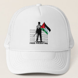 Boné Chapéu de Caminhoneiro BRANCO GRATUITO PALESTINE