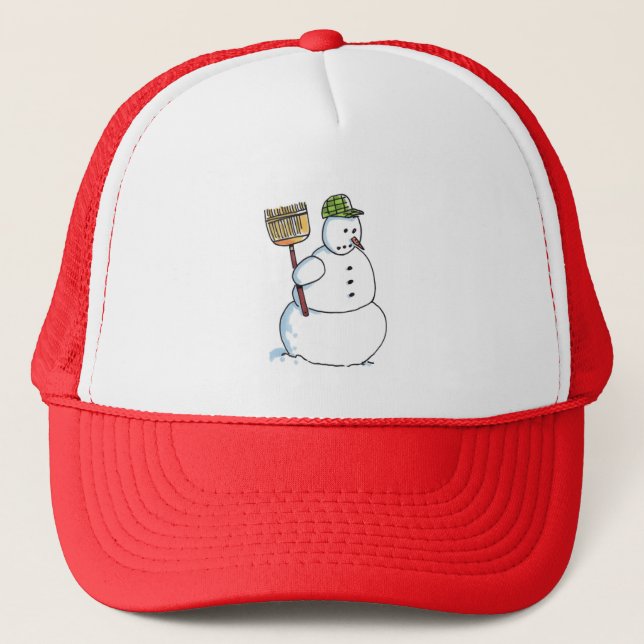 Boné Chapéu de caminhoneiro Broom Snowman (Frente)