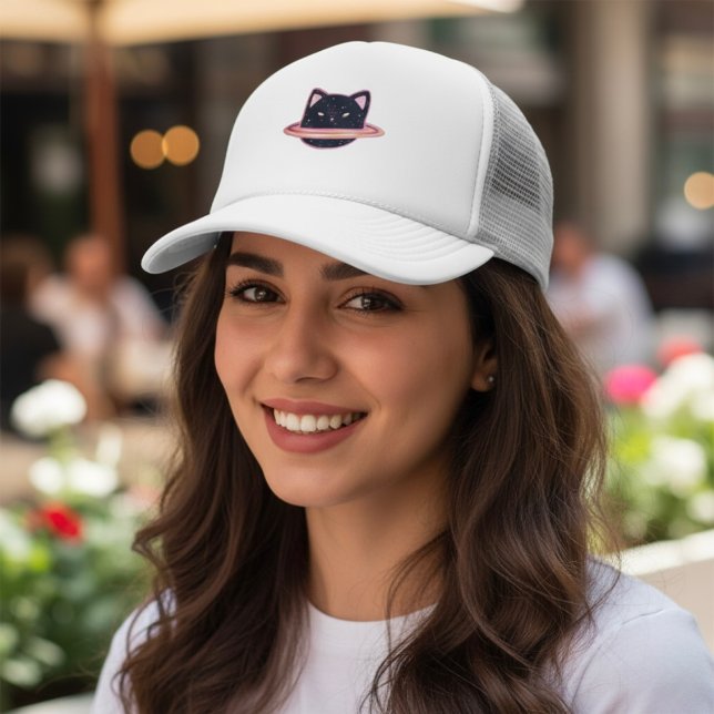 Boné Chapéu de Caminhoneiro de Gato Planeta (Criador carregado)