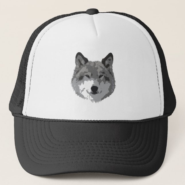Boné Chapéu de caminhoneiro de lobo à venda. (Frente)
