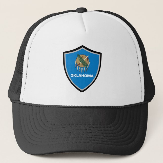 Boné Chapéu de caminhoneiro de Oklahoma flag (Frente)