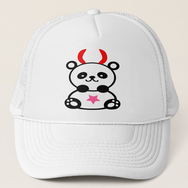 Boné ♫♥Chapéu de Caminhoneiro de Panda Bebê Diabólico F (Frente)