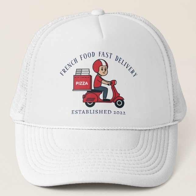 Boné Chapéu de Caminhoneiro de Pizza Personalizada (Frente)