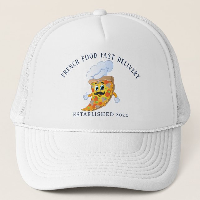 Boné Chapéu de Caminhoneiro de Pizza Personalizada (Frente)