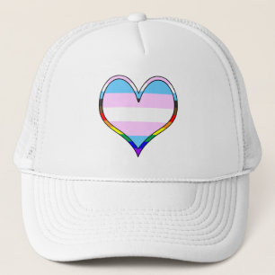 Boné Chapéu de Caminhoneiro do Coração Trans Pride