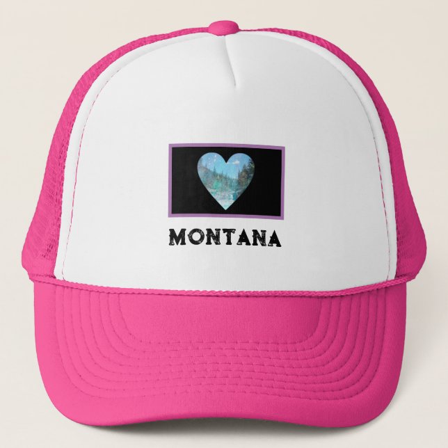 Boné Chapéu de camionista de amor de Montana (Frente)