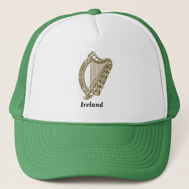 Boné Chapéu de camionista emblem harp na Irlanda (Frente)
