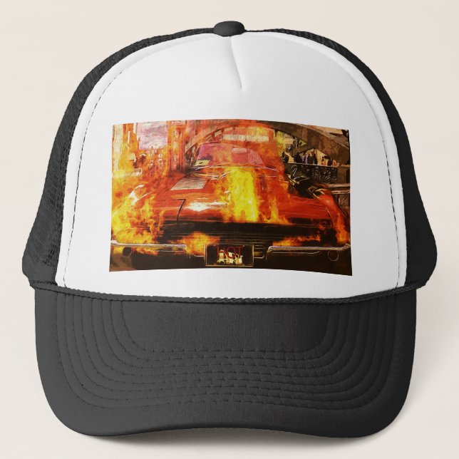 Boné chapéu de carro clássico de arte quente (Frente)