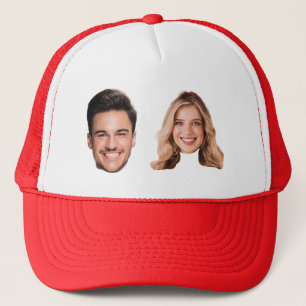 Boné Chapéu de Casal com Rostos Personalizados Presen