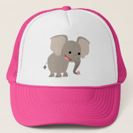 Boné Chapéu de Elefante de Cartoon Rindo Bonito