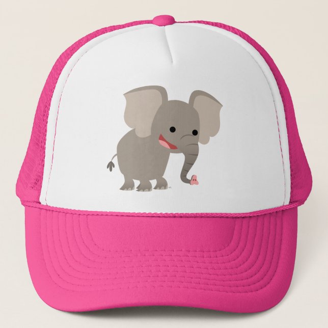 Boné Chapéu de Elefante de Cartoon Rindo Bonito (Frente)