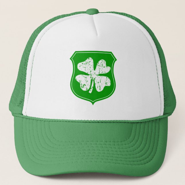 Boné Chapéu de festa com sorte com o logotipo shamrock (Frente)
