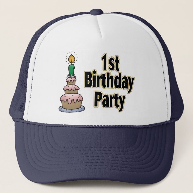 Boné chapéu de festa de primeiro aniversário (Frente)