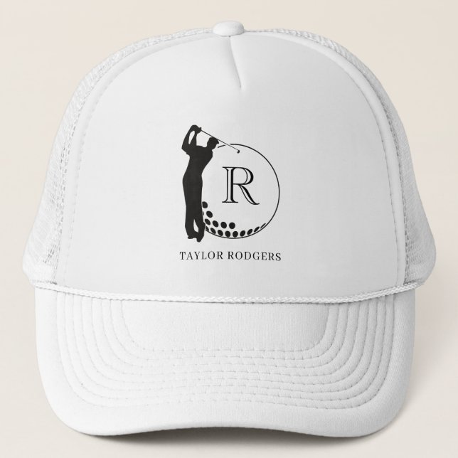Boné Chapéu de Golfe com Monograma Personalizado (Frente)