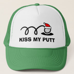 Boné Chapéu de golfe engraçado de Natal Beije meu put