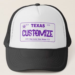 Boné Chapéu de licença do Texas roxo personalizável